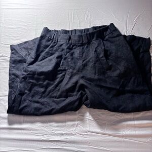 elizabeth suzann andy trouser in black linen XL nwot